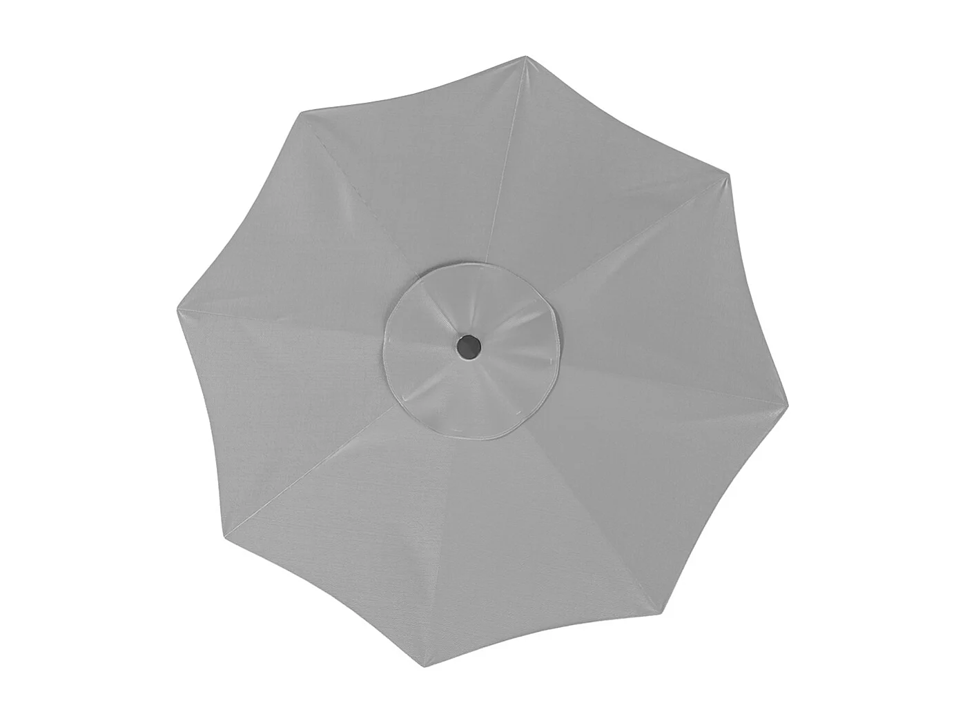 Large 3m Solar Parasol with 24 LED Lights, Crank & Cement Base - Light Grey