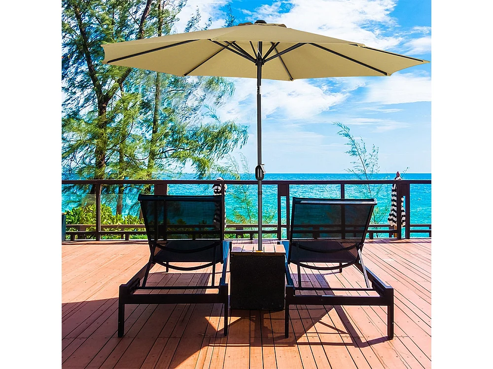 Large 3m Classic Parasol with Cement Base - Taupe