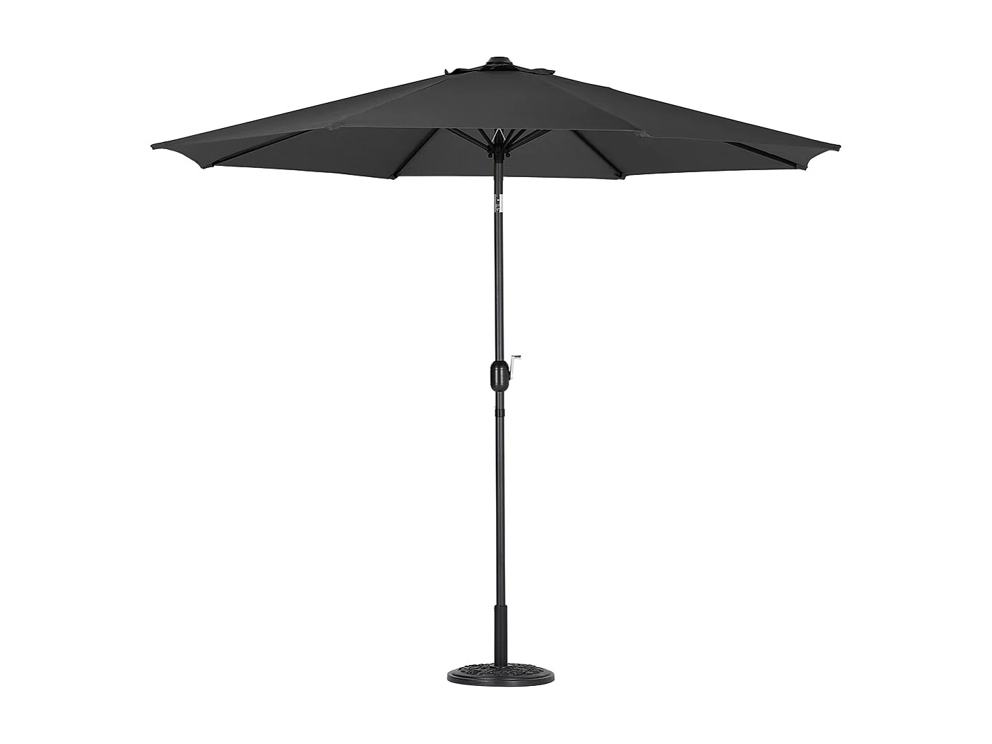Large 3m Classic Parasol with Cement Base - Black
