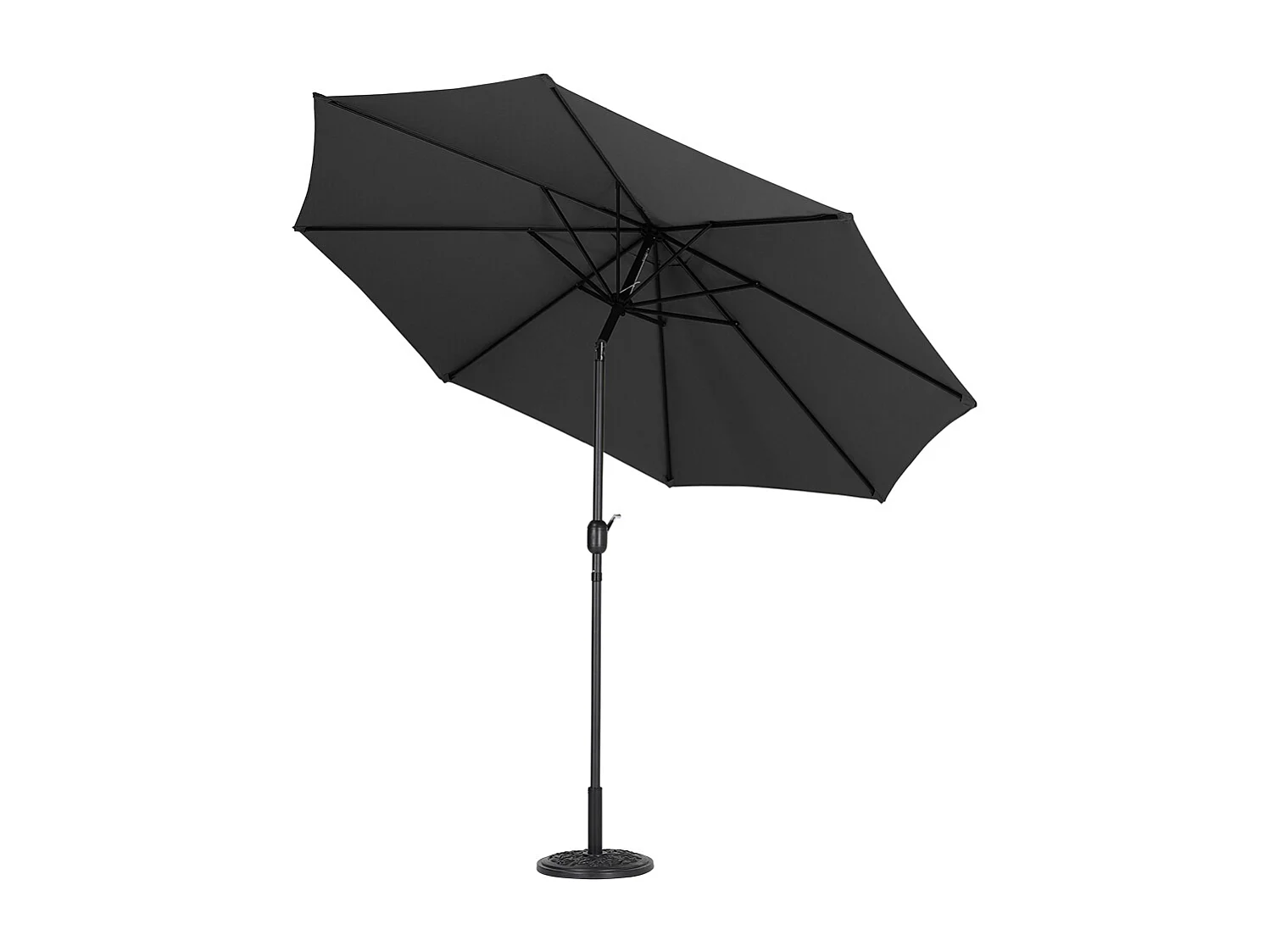 Large 3m Classic Parasol with Cement Base - Black