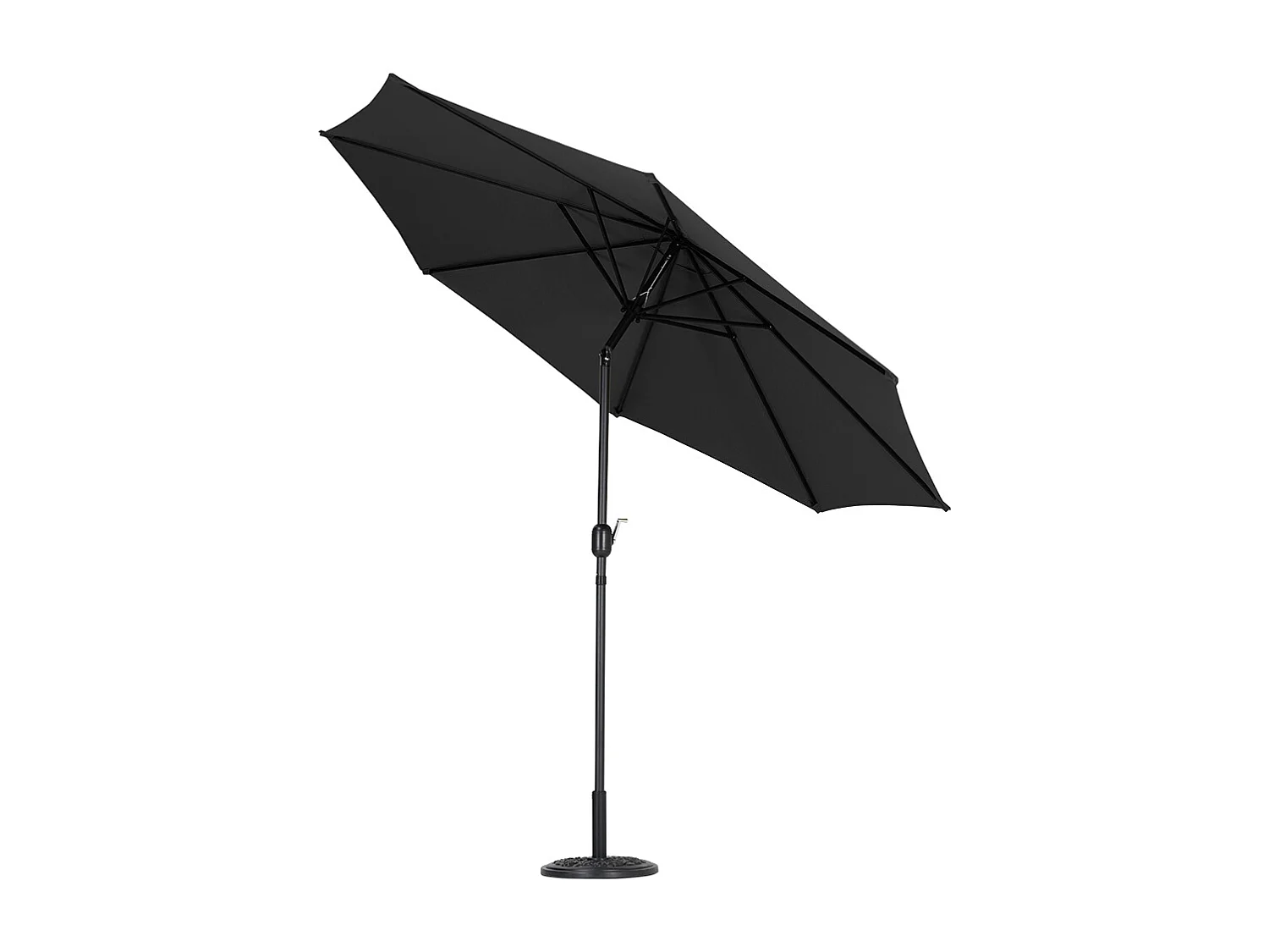 Large 3m Classic Parasol with Cement Base - Black