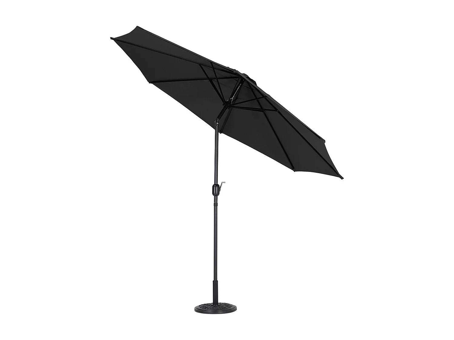 Large 3m Classic Parasol with Cement Base - Black
