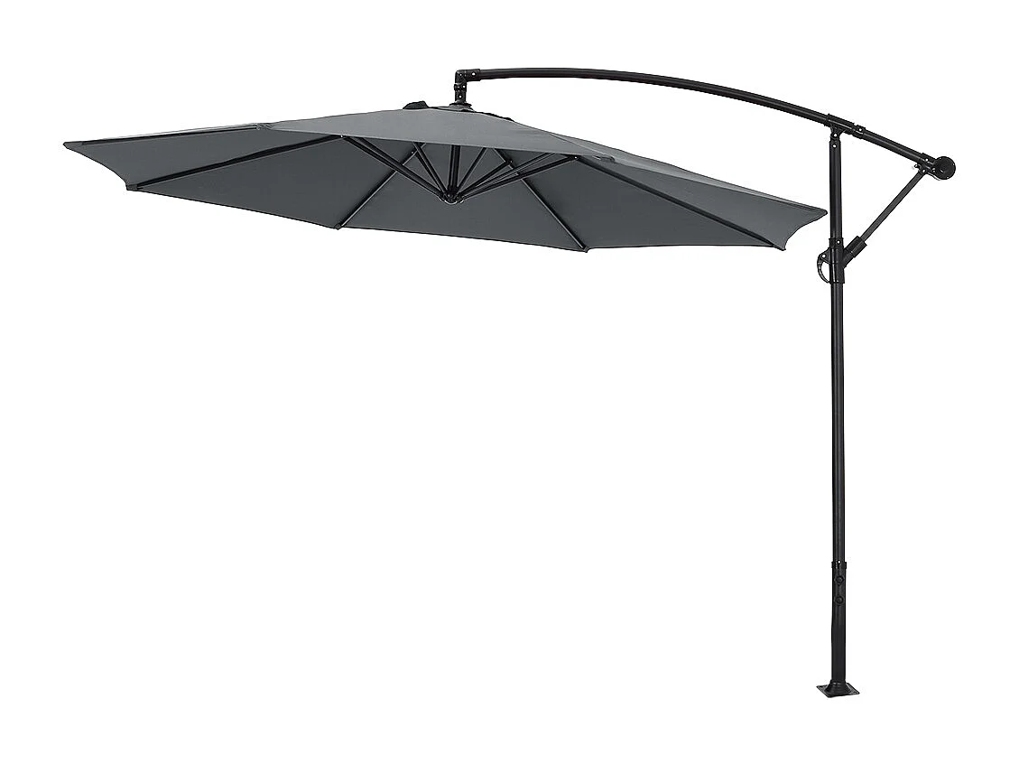 Large 3m Cantilever Parasol with Cross & Fillable Base - Dark Grey