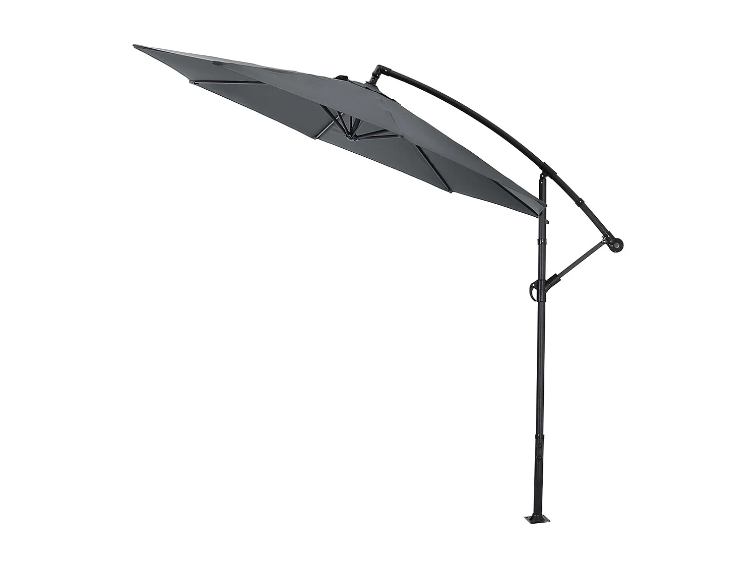 Large 3m Cantilever Parasol with Cross & Fillable Base - Dark Grey