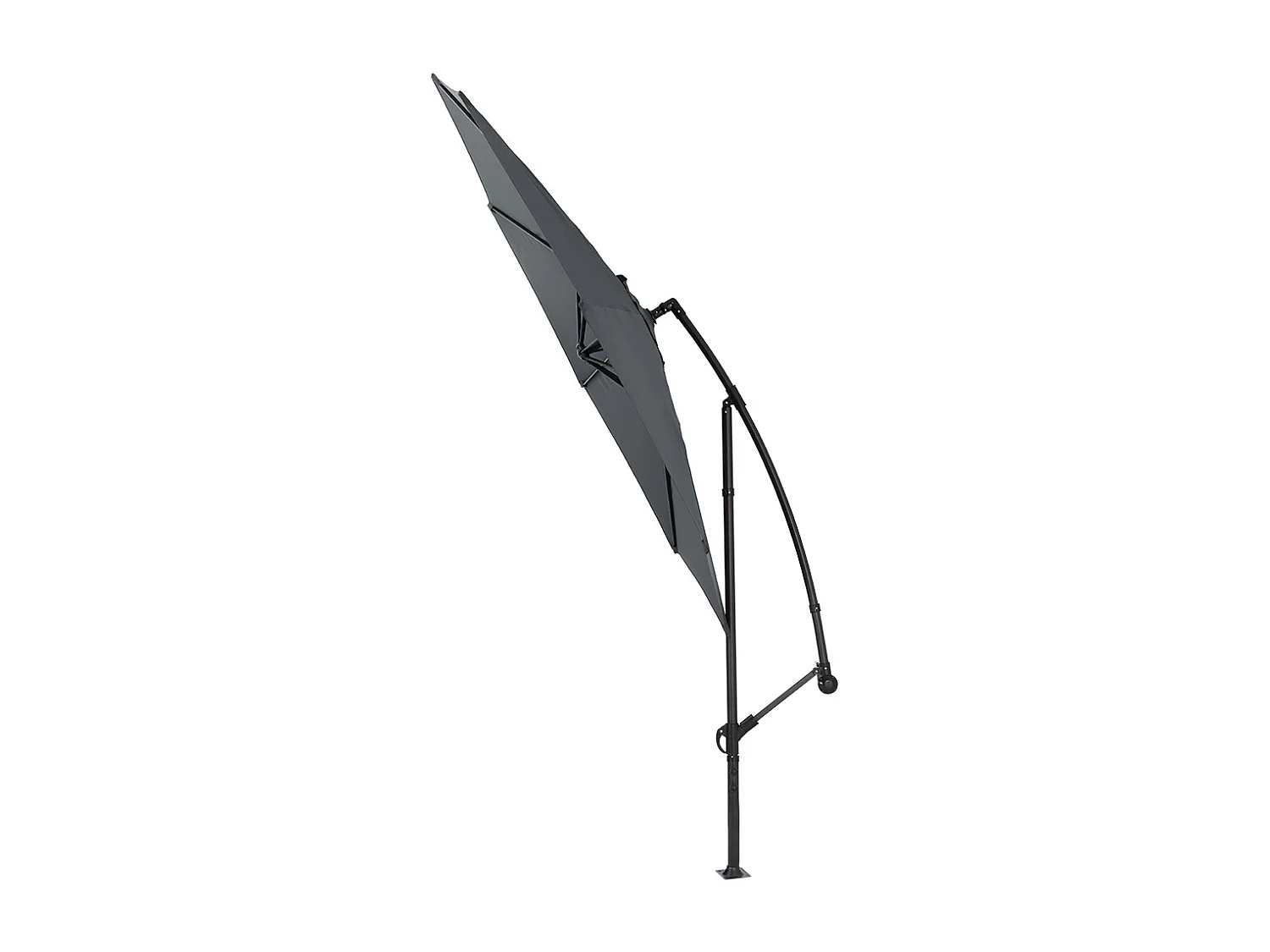 Large 3m Cantilever Parasol with Cross & Fillable Base - Dark Grey