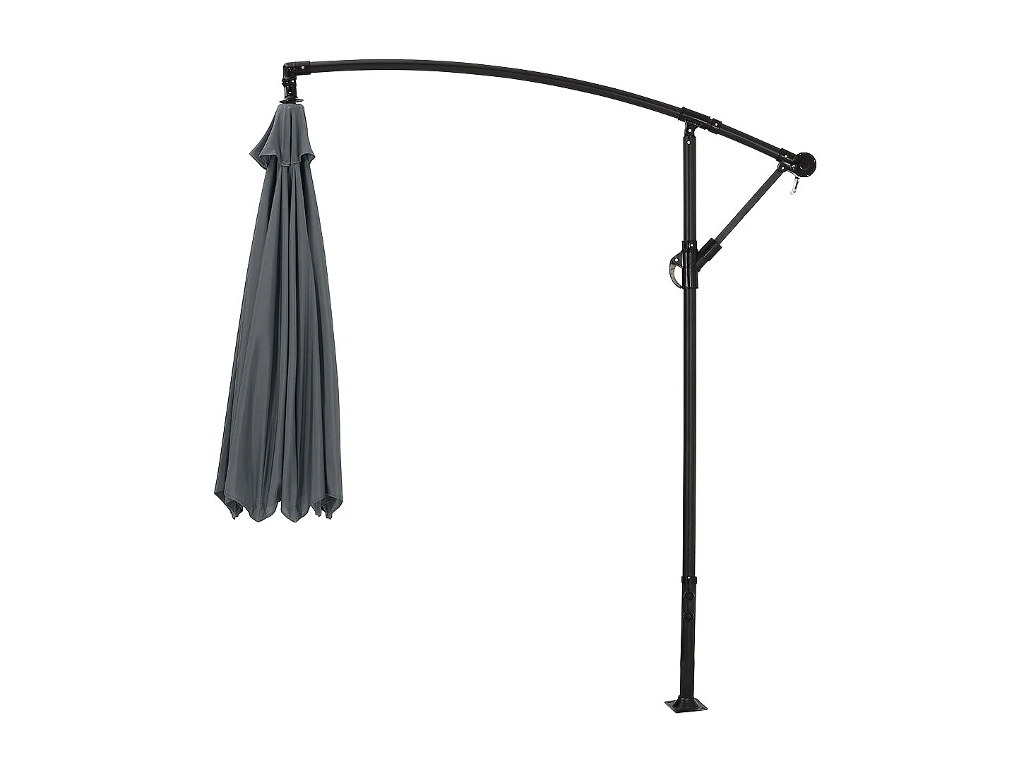Large 3m Cantilever Parasol with Cross & Fillable Base - Dark Grey