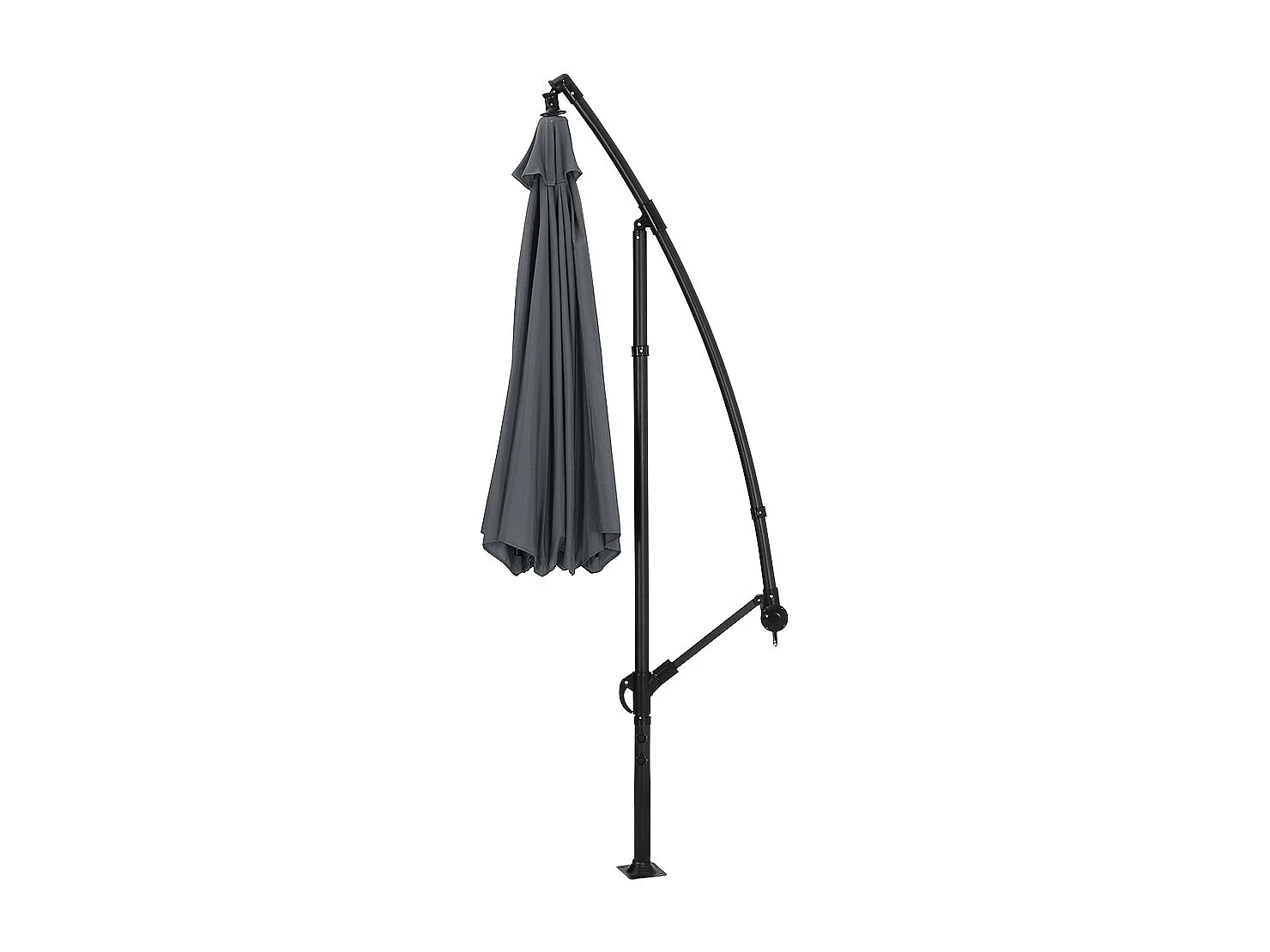 Large 3m Cantilever Parasol with Cross & Fillable Base - Dark Grey