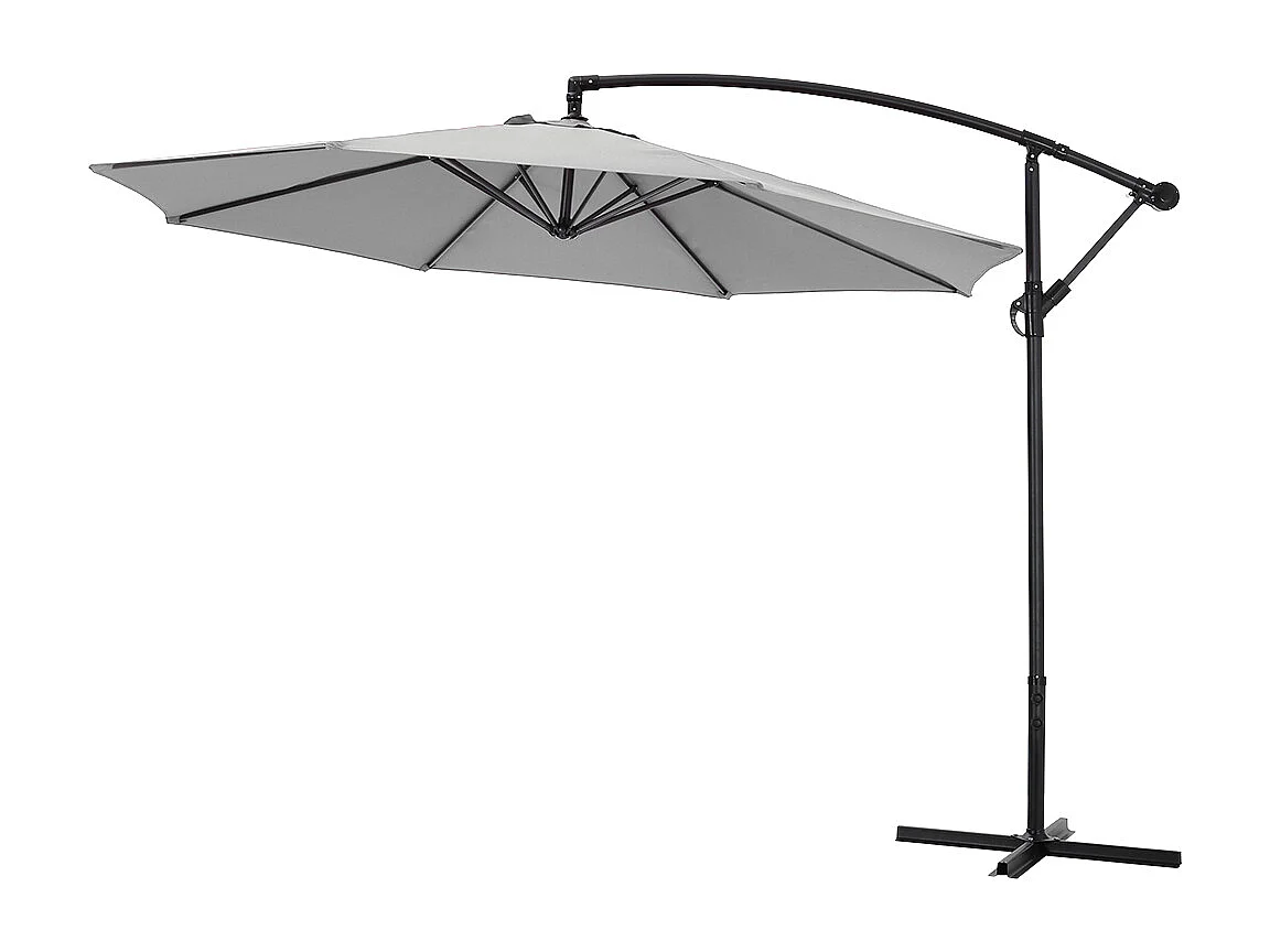 Large 3m Cantilever Parasol with Cross & Fillable Base - Light Grey