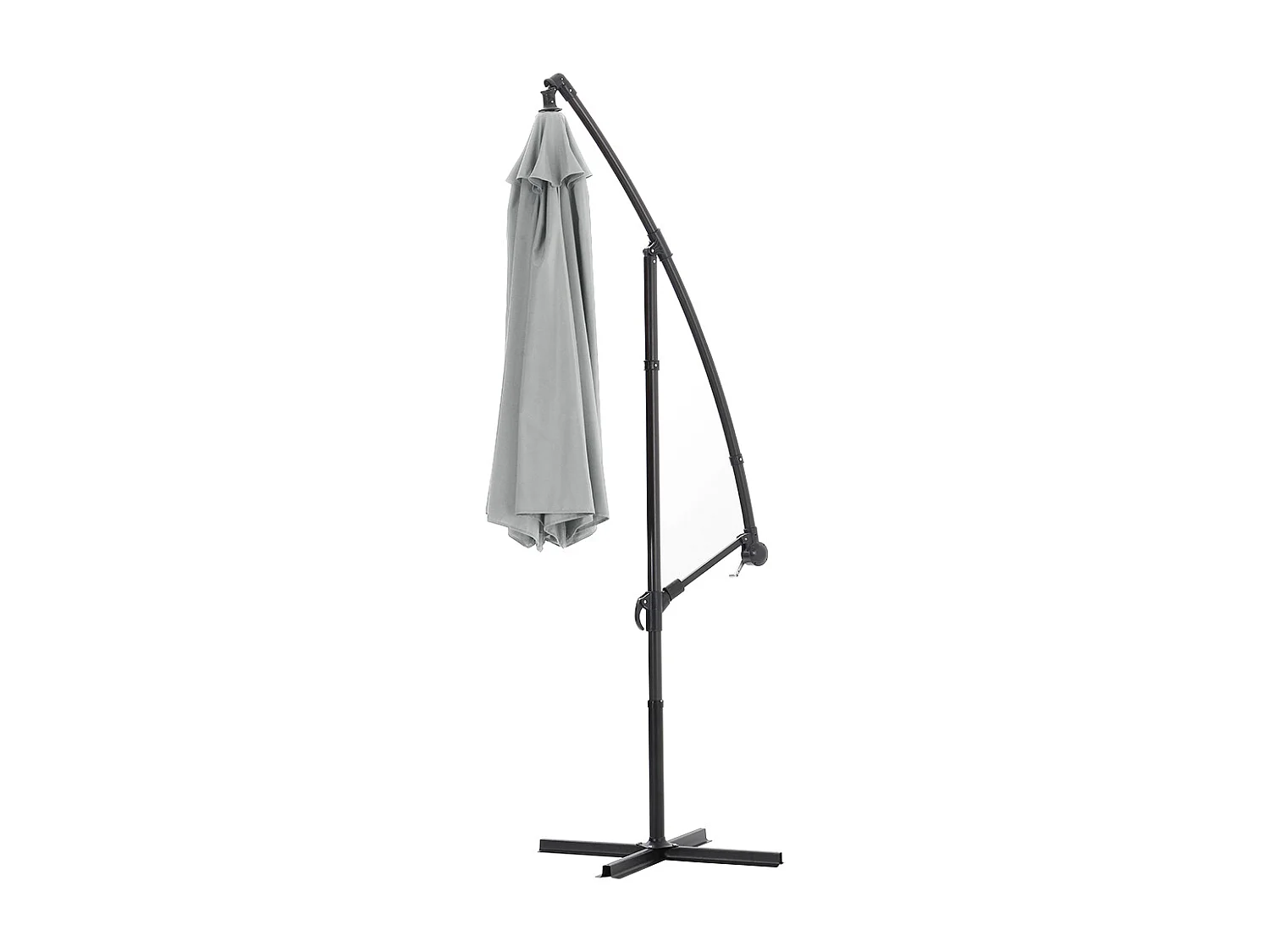 Large 3m Cantilever Parasol with Cross & Fillable Base - Light Grey