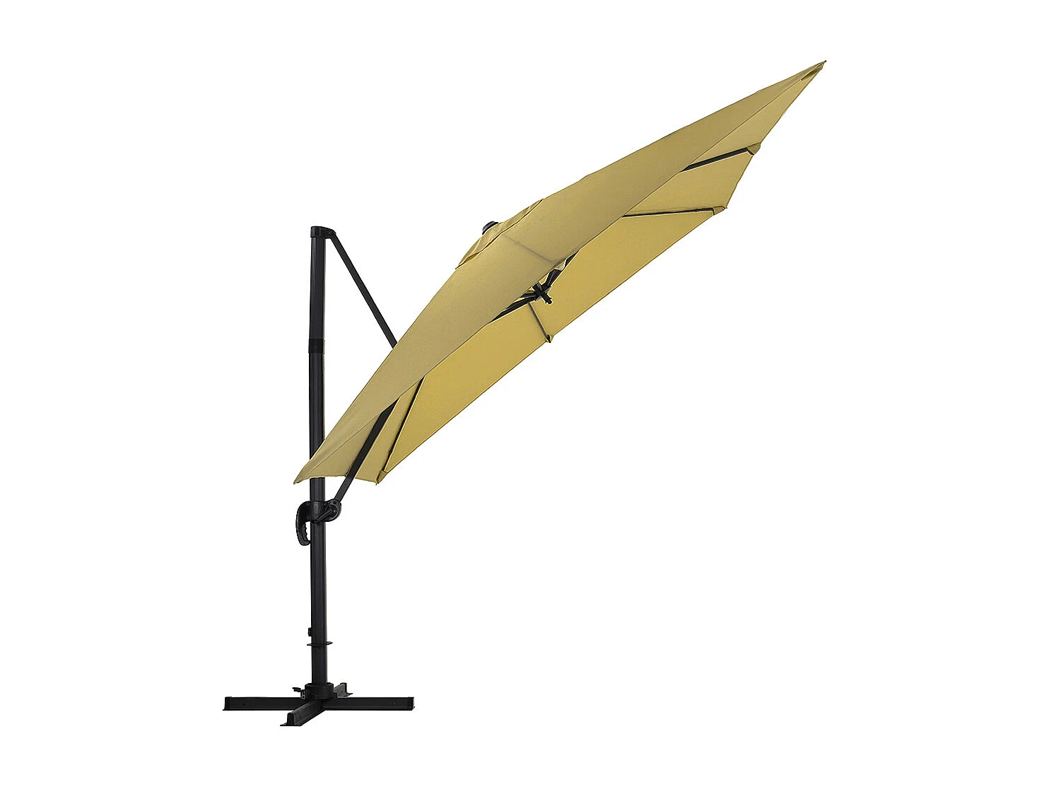Large 3m Square Rotating Cantilever Parasol with Square Base - Taupe