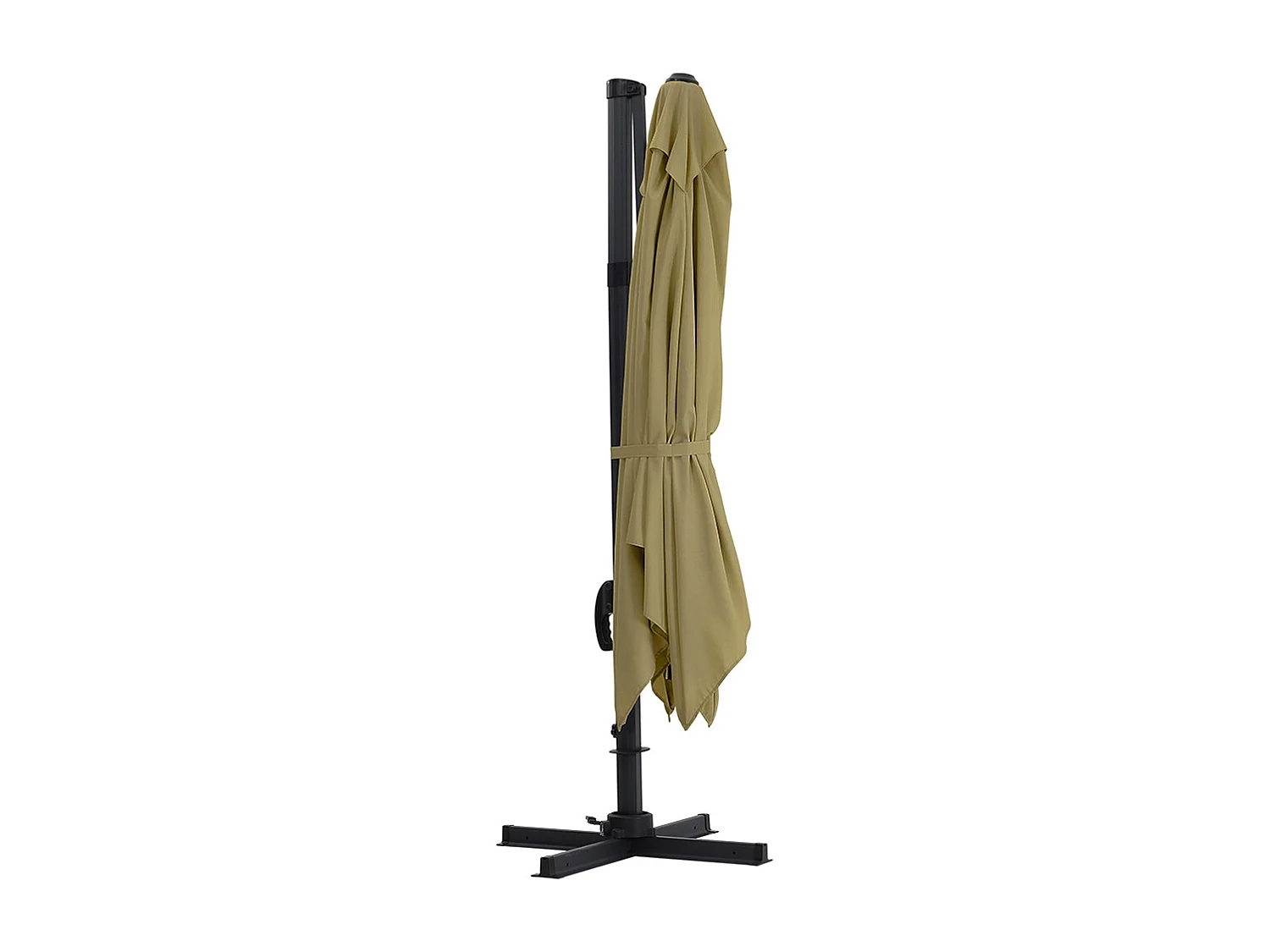 Large 3m Square Rotating Cantilever Parasol with Square Base - Taupe