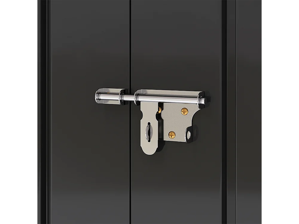 Charcoal Black Steel Bicycle Shed with Lockable Doors