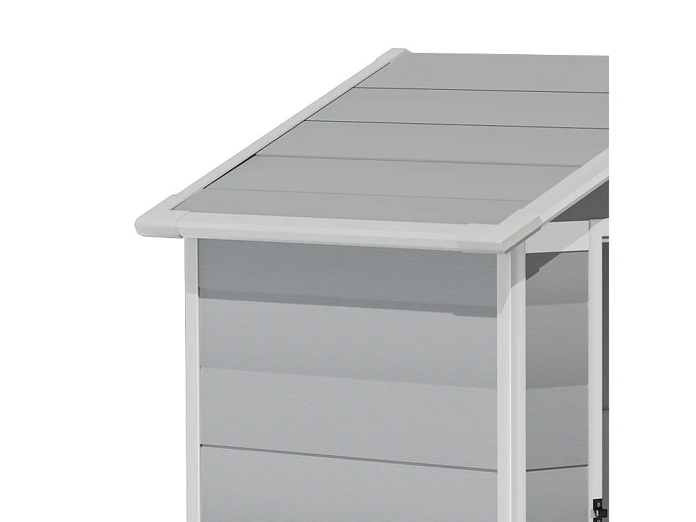 4.4 x 3.4 ft Grey Compact Apex Roof Plastic Garden Shed