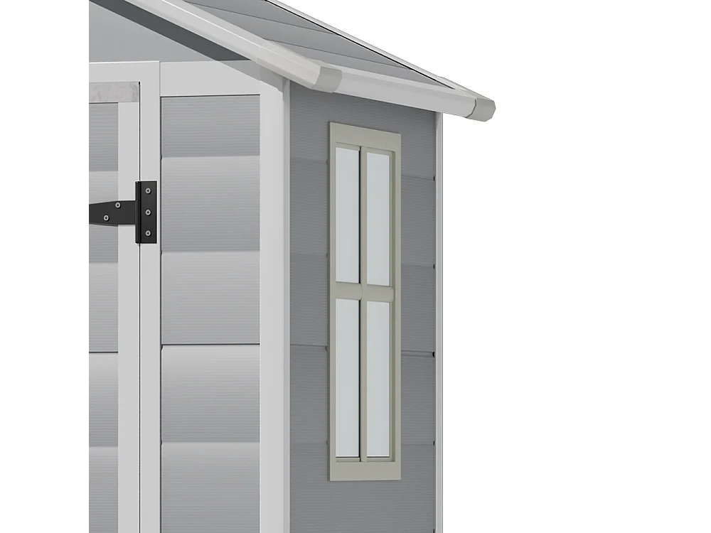 4.4 x 3.4 ft Grey Compact Apex Roof Plastic Garden Shed