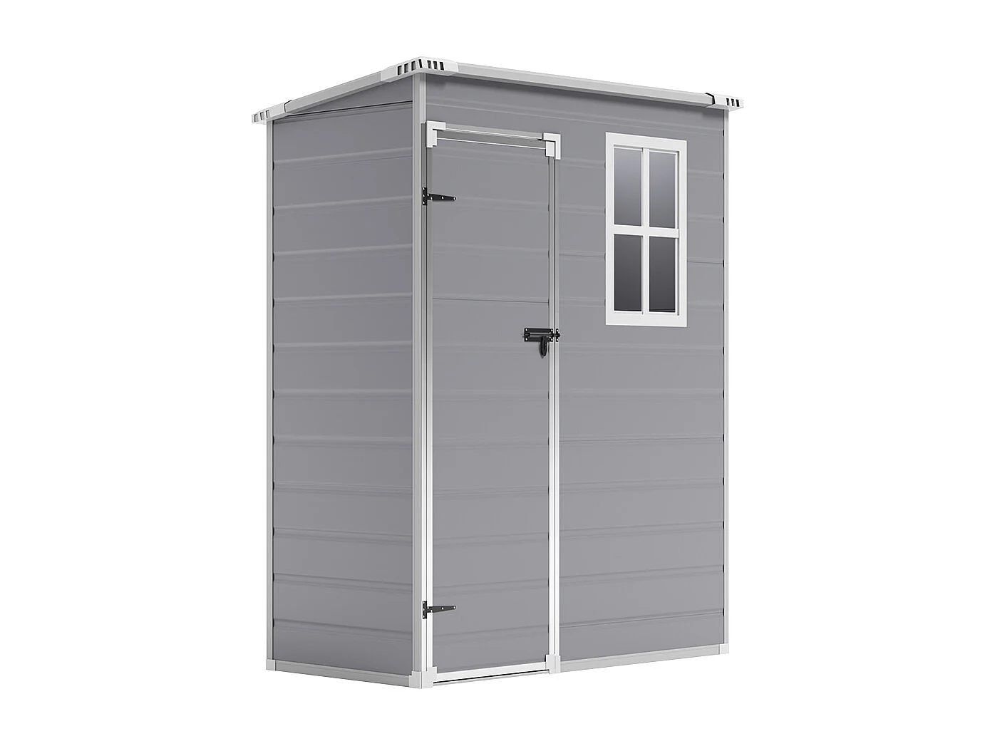 5 x 3 ft Grey Outdoor Plastic Storage Shed with Window & Floor