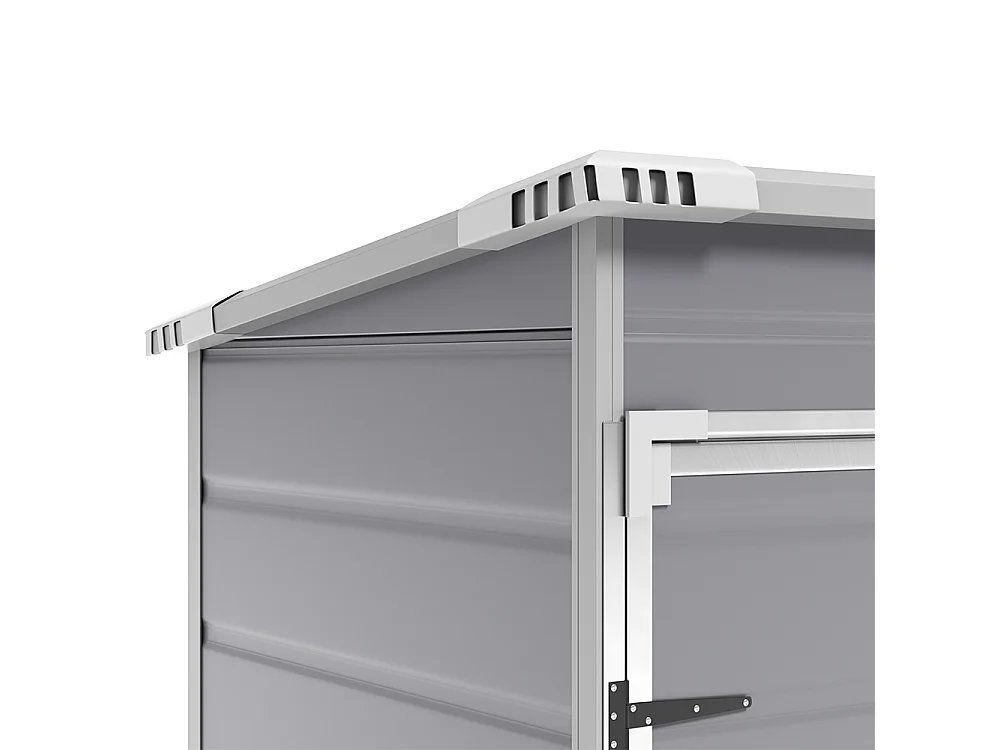 5 x 3 ft Grey Outdoor Plastic Storage Shed with Window & Floor