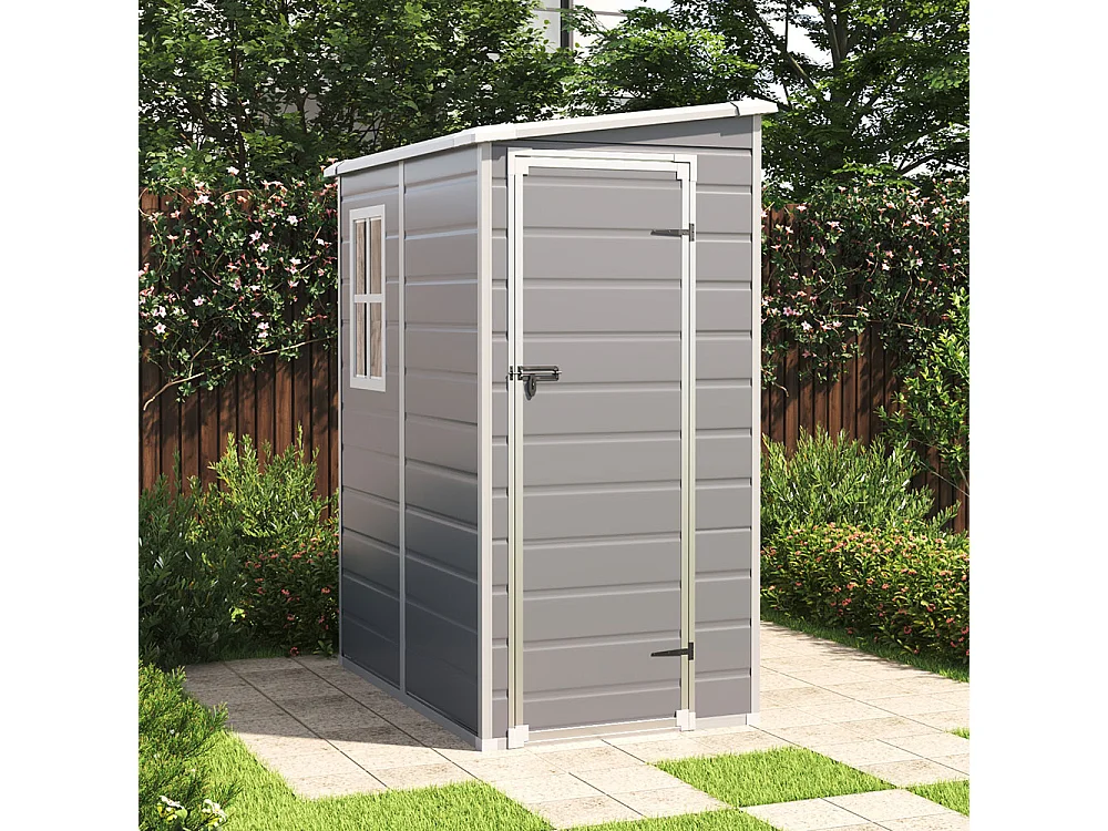 4.6 x 3.6 ft Flat Roof Plastic Shed with Window & Floor