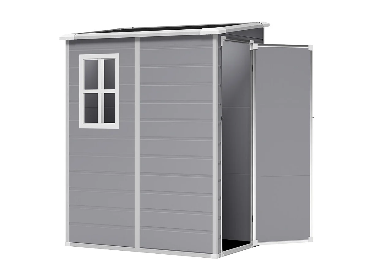 4.6 x 3.6 ft Flat Roof Plastic Shed with Window & Floor