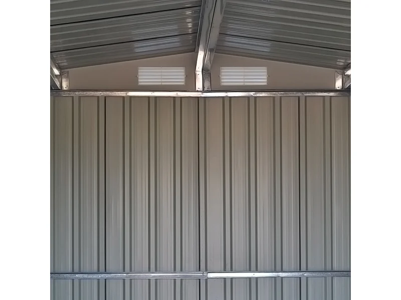 10 x 8 ft Large Metal Garden Storage Shed with Apex Roof - Anthracite