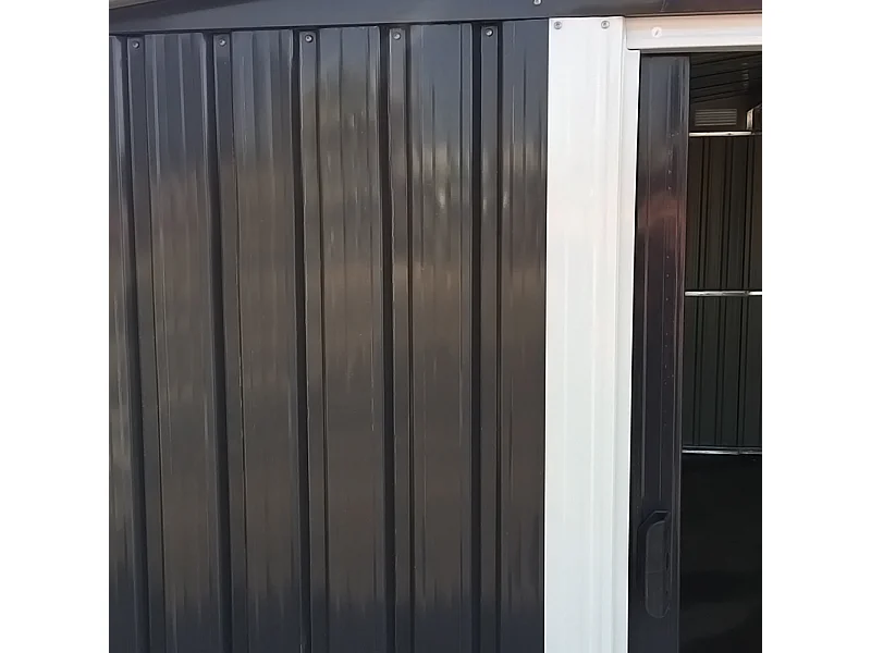 10 x 8 ft Large Metal Garden Storage Shed with Apex Roof - Anthracite