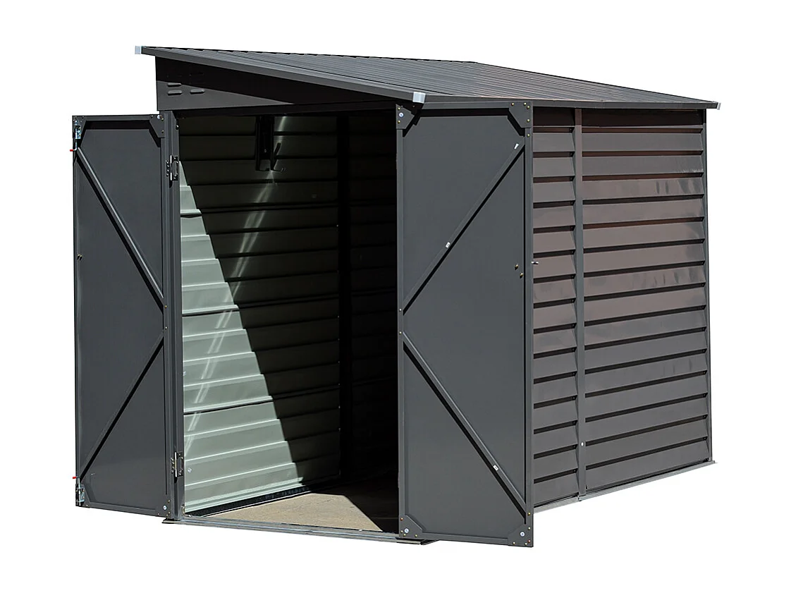 4.6 x 9 ft Metal Garden Storage Shed with Lockable Doors - Light Grey