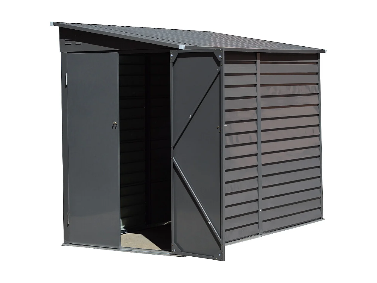 4.6 x 9 ft Metal Garden Storage Shed with Lockable Doors - Light Grey