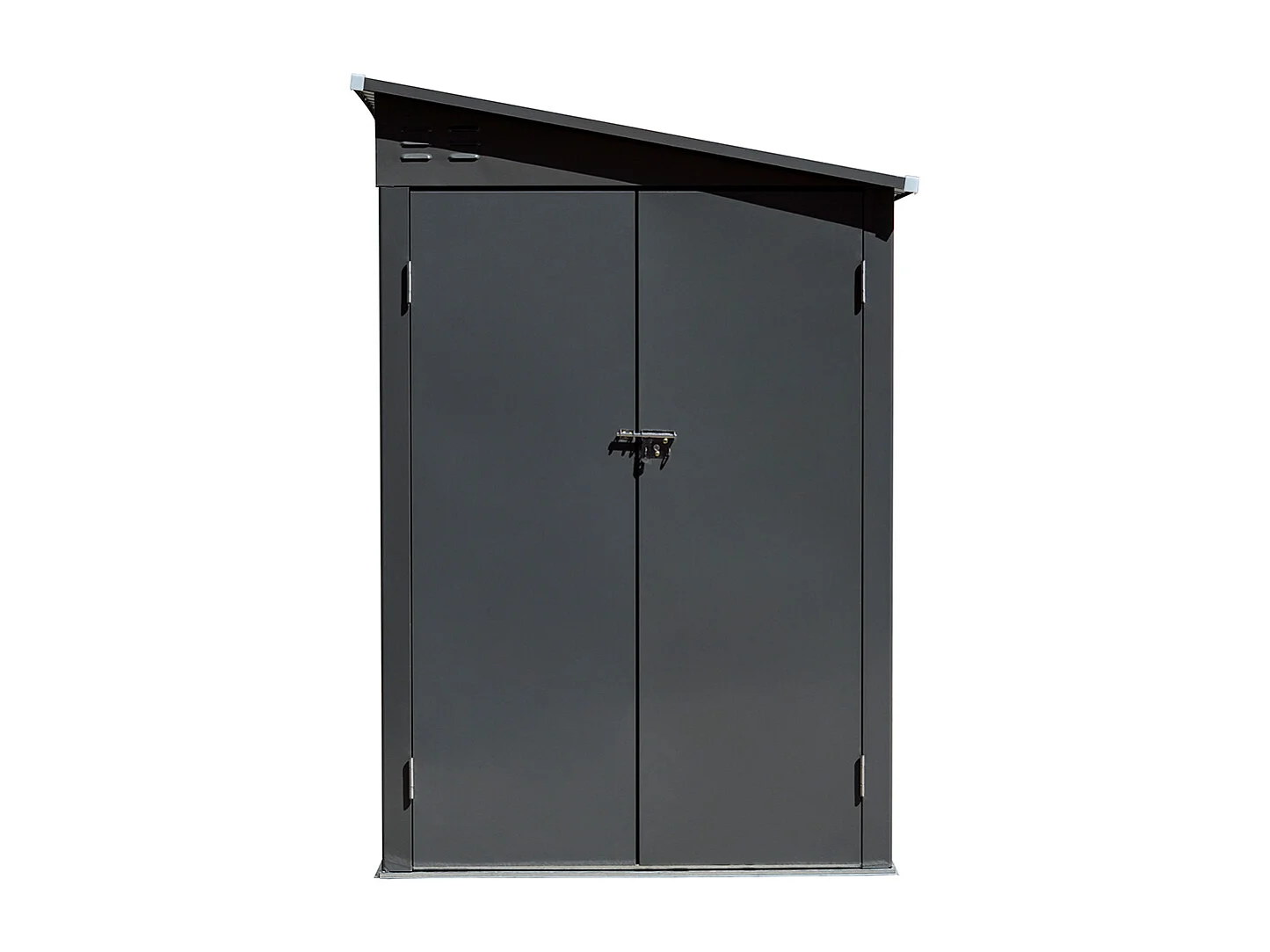 4.6 x 9 ft Metal Garden Storage Shed with Lockable Doors - Light Grey