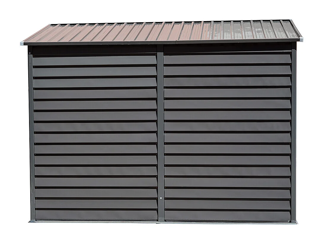 4.6 x 9 ft Metal Garden Storage Shed with Lockable Doors - Light Grey