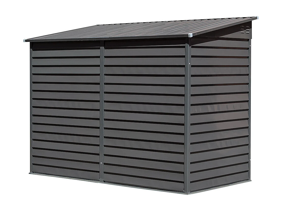 4.6 x 9 ft Metal Garden Storage Shed with Lockable Doors - Light Grey