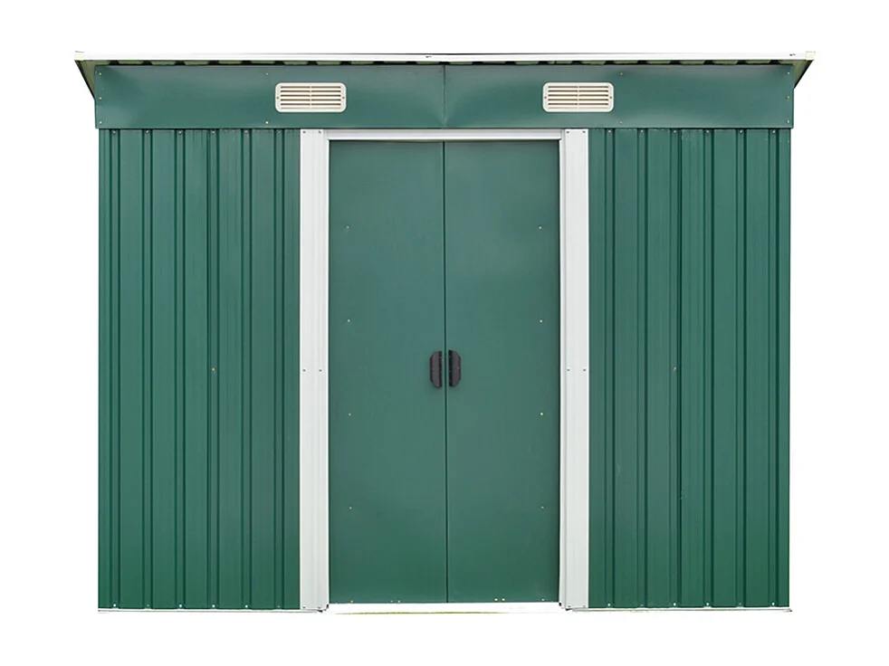 4 x 6 ft Pent Roof Metal Garden Storage Shed - Dark Green