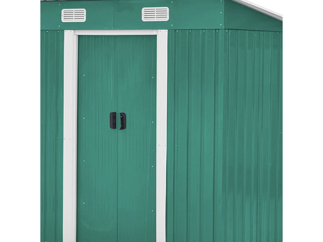 4 x 6 ft Pent Roof Metal Garden Storage Shed - Dark Green