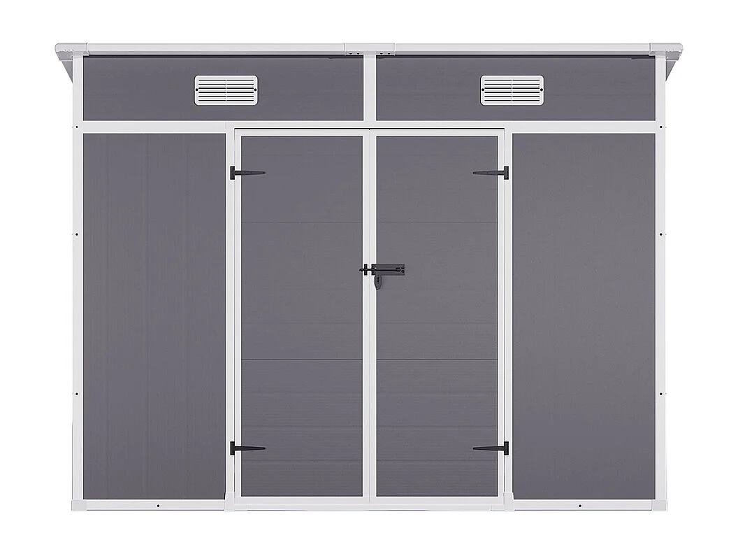 8 x 4 ft Grey Outdoor Plastic Garden Storage Shed with Window and Floor