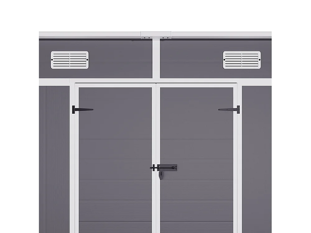 8 x 4 ft Grey Outdoor Plastic Garden Storage Shed with Window and Floor