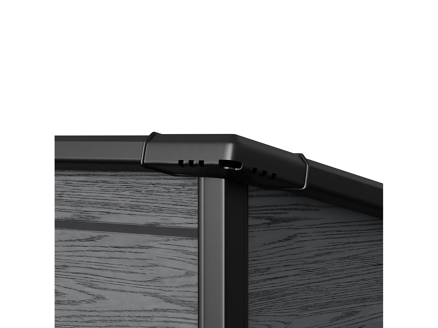 6 x 4 ft Dark Grey Wood Grain Outdoor Plastic Garden Storage Shed with Window and Floor