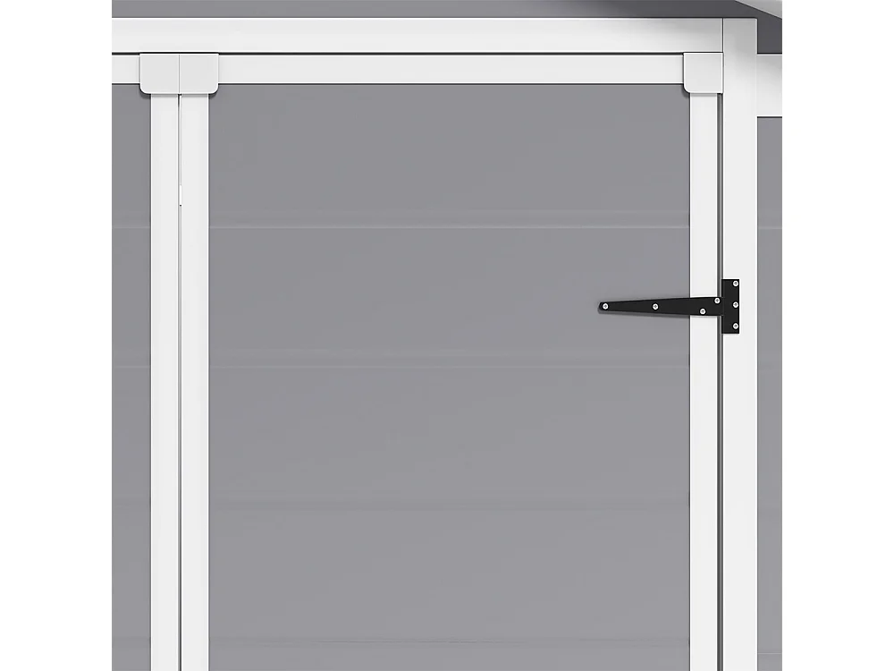 6 x 4.4 ft Apex Roof Plastic Garden Shed with Window & Floor - Grey