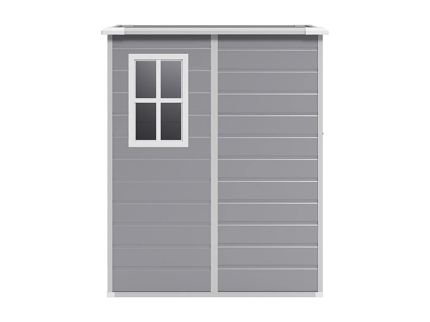 5 x 4 ft Grey Outdoor Plastic Storage Shed with Window & Floor