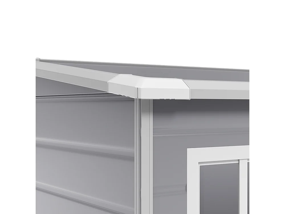 5 x 4 ft Grey Outdoor Plastic Storage Shed with Window & Floor