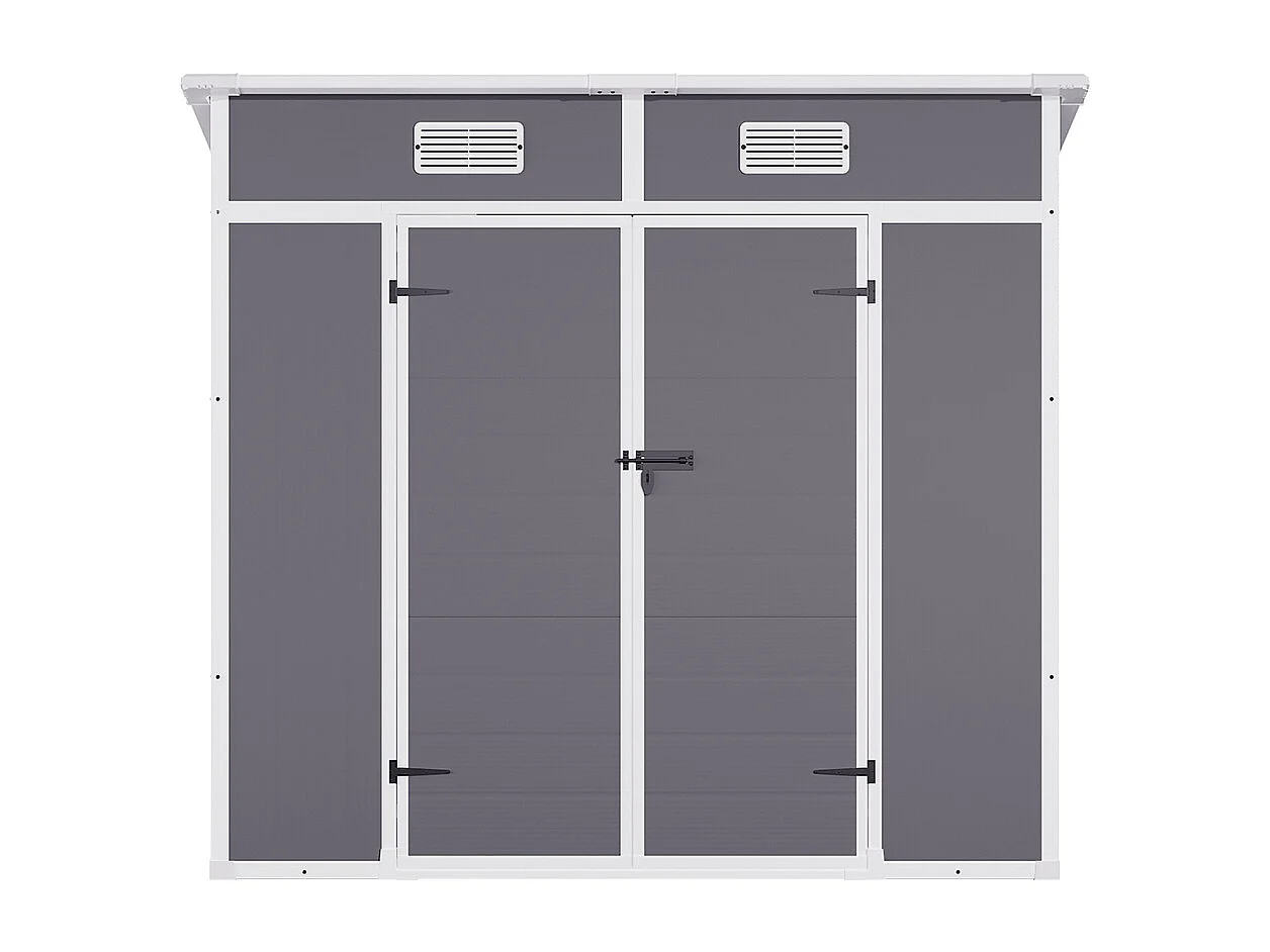 6 x 4 ft Grey Outdoor Plastic Garden Storage Shed with Window and Floor