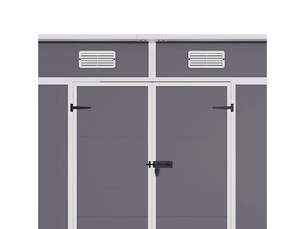 6 x 4 ft Grey Outdoor Plastic Garden Storage Shed with Window and Floor