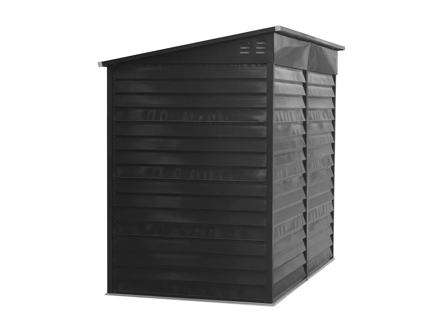4.6 x 9 ft Metal Garden Storage Shed with Lockable Doors - Charcoal Black