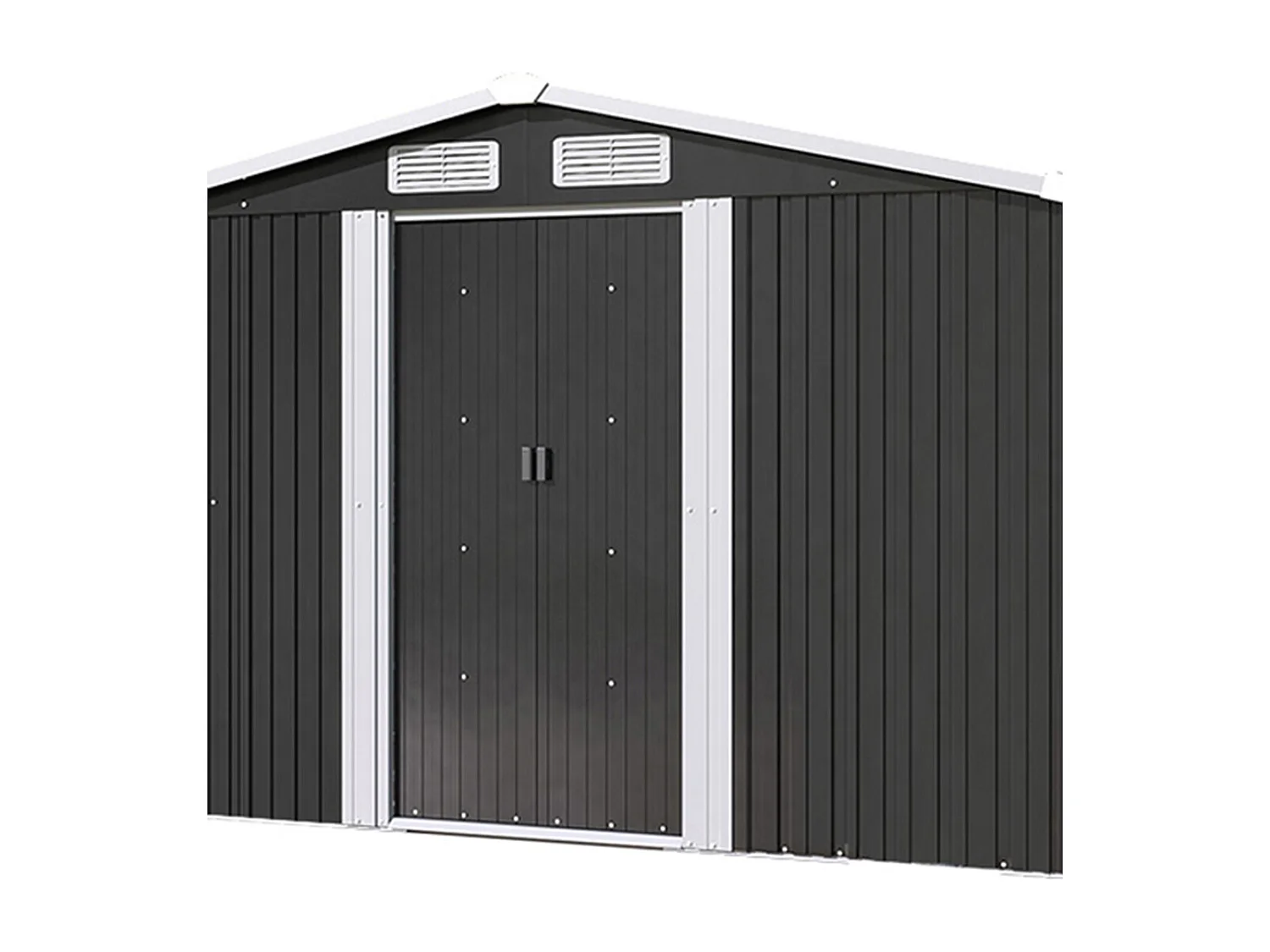 6 x 8 ft Large Metal Garden Storage Shed with Apex Roof