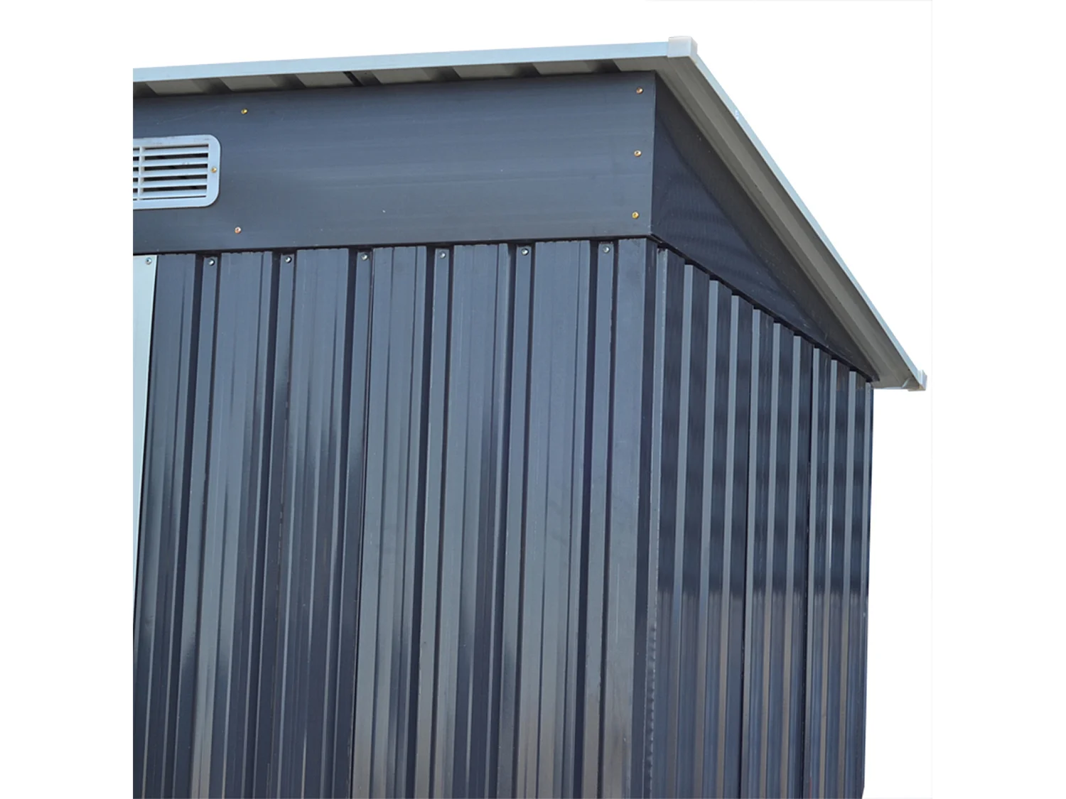 4 x 8 ft Pent Roof Metal Garden Storage Shed - Charcoal Black