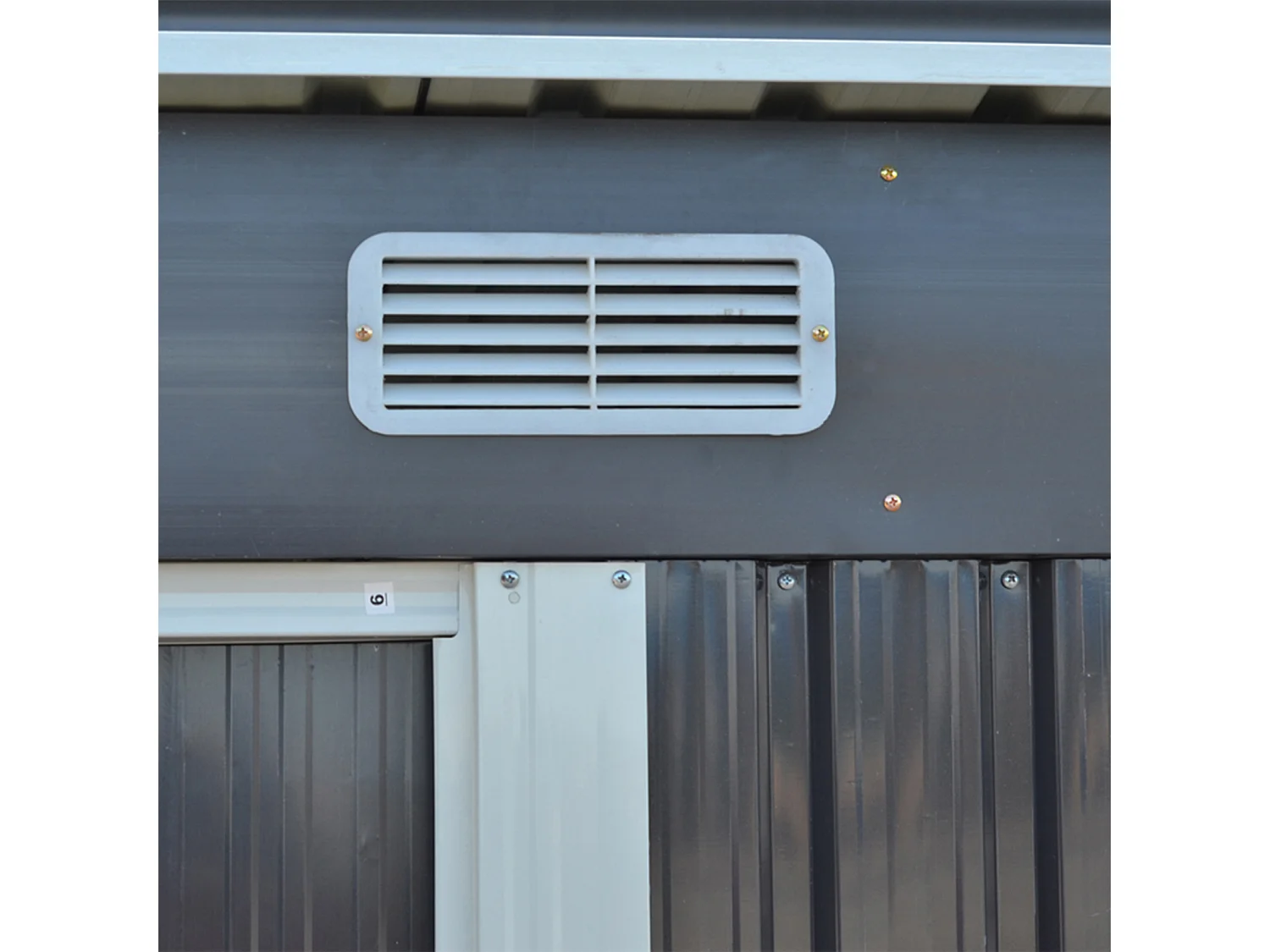 4 x 8 ft Pent Roof Metal Garden Storage Shed - Charcoal Black