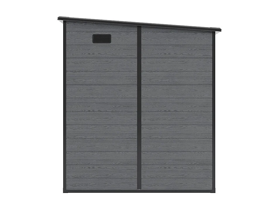 6 x 6 ft Pent Roof Woodgrain Garden Storage Shed with Window & Floor