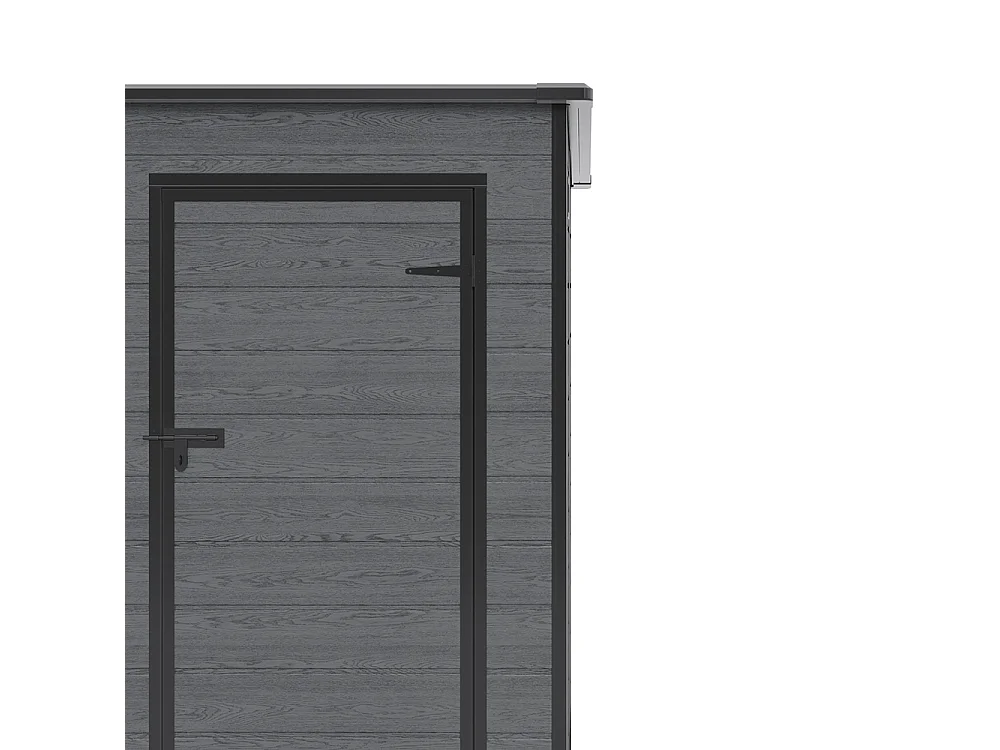 6 x 6 ft Pent Roof Woodgrain Garden Storage Shed with Window & Floor