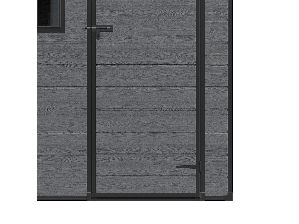 6 x 6 ft Pent Roof Woodgrain Garden Storage Shed with Window & Floor
