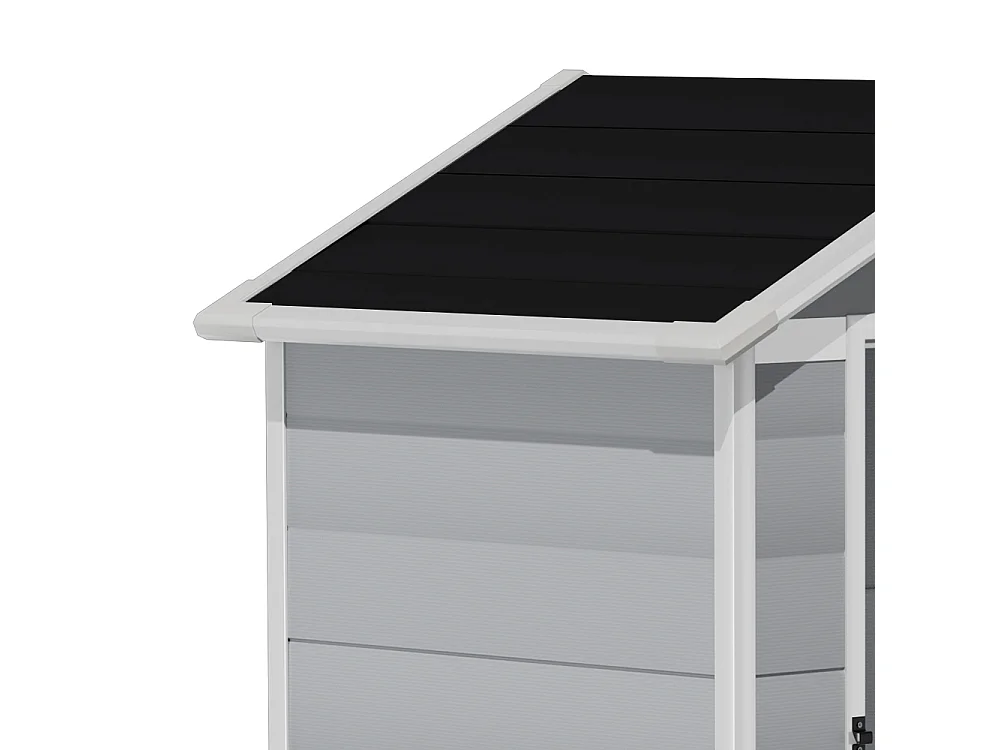 4 x 3 ft Black & Grey Apex Roof Plastic Garden Shed with Floor