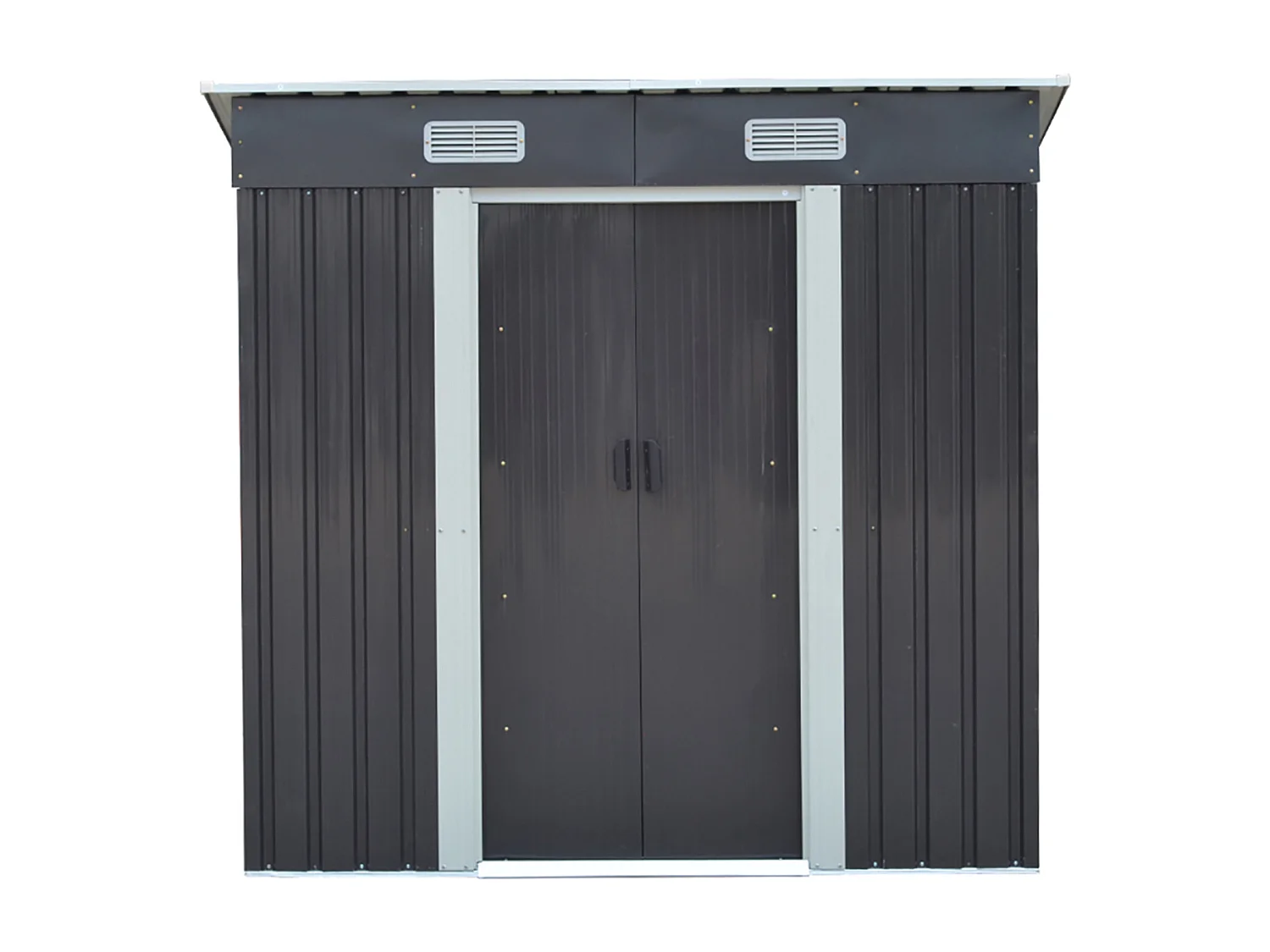 4 x 6 ft Pent Roof Metal Garden Storage Shed - Charcoal Black
