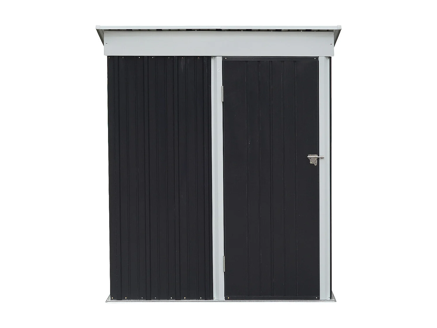 3 x 5 ft Charcoal Black Pent Roof Garden Shed with Lockable Door & Shelves