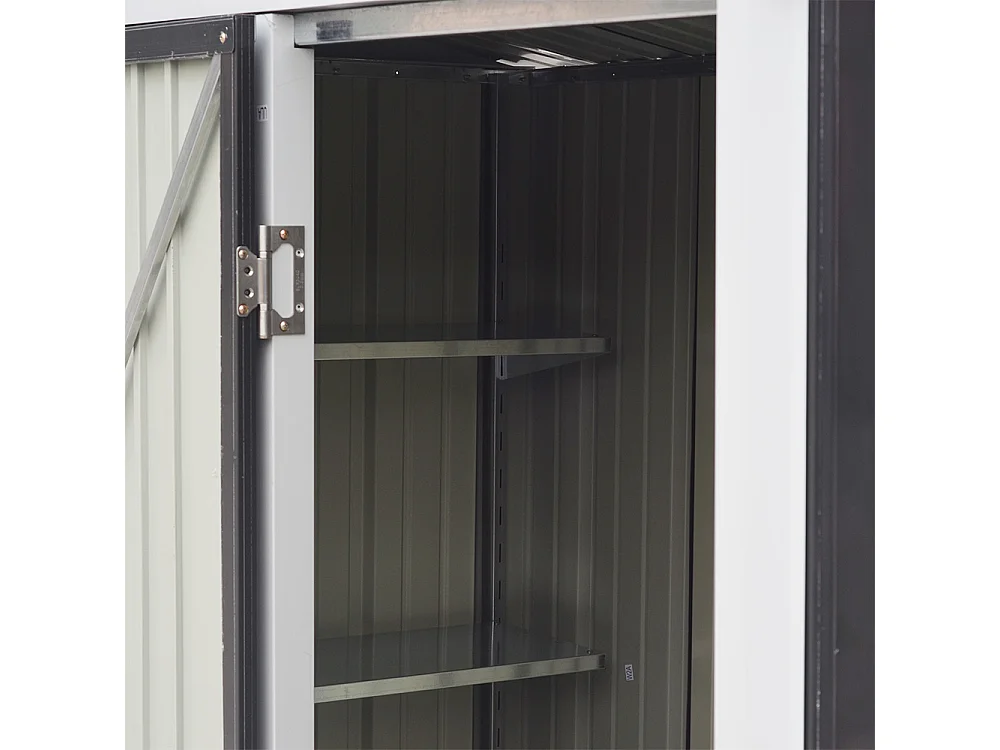 3 x 5 ft Charcoal Black Pent Roof Garden Shed with Lockable Door & Shelves